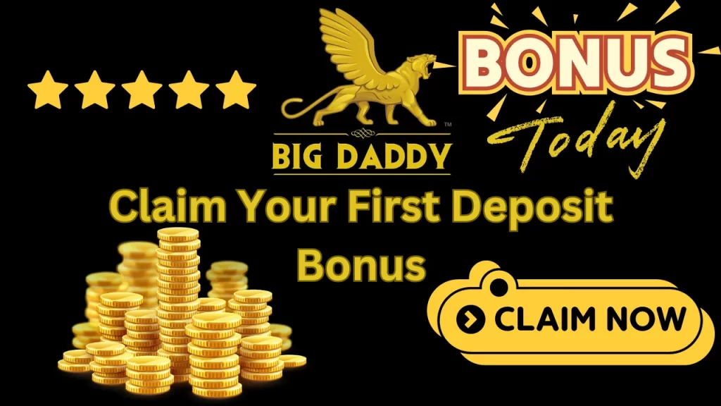 illustration text 'claim your first deposit bonus'