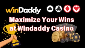 illustration text 'maximize your wins at windaddy casino'