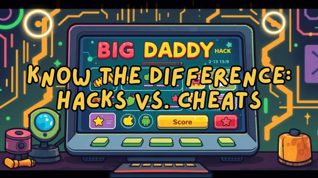 illustration text 'know the differences: hacks vs cheats'